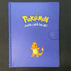 Vintage 1999 Pokemon Charmander Blue 4 Pocket Trading Card Binder Rare - Image 1