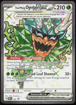 Teal Mask Ogerpon ex Ultra Rare SV: Scarlet & Violet Promo Cards 166 LP - Image 1