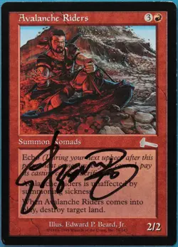 Avalanche Riders Urza's Legacy PLD Red Uncommon SIGNED CARD (521446) ABUGames - Image 1