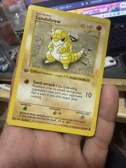Sandshrew 62/102 1st Edition Shadowless Pokemon Card Lot Vintage WOTC - Image 1