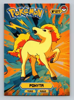 Pokemon Card - Ponyta 077 - Card Tops - Pokedex Database 2024 - Image 1