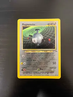 Magnemite 7/75 2001 Neo Discovery Pokemon Card TCG WOTC Vintage Holo Rare MP/HP - Image 2
