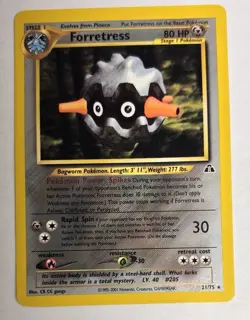 Forretress #21/75 2001 Neo Discovery Rare Non-Holo WotC LP Vintage Pokemon Card - Image 1