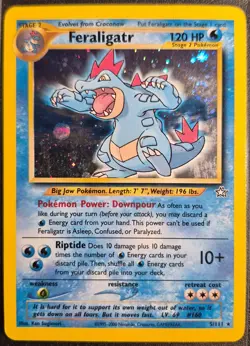 Pokemon Feraligatr 5/111 NeoGenesis HoloRare Unlimited English 2000 Card 1 Swirl - Image 1