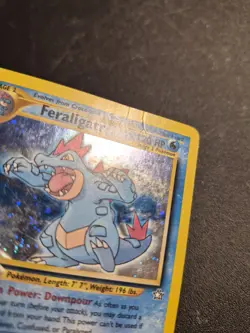 Pokemon Feraligatr 5/111 NeoGenesis HoloRare Unlimited English 2000 Card 1 Swirl - Image 3