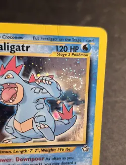 Pokemon Feraligatr 5/111 NeoGenesis HoloRare Unlimited English 2000 Card 1 Swirl - Image 4