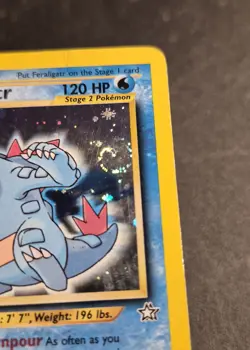 Pokemon Feraligatr 5/111 NeoGenesis HoloRare Unlimited English 2000 Card 1 Swirl - Image 5