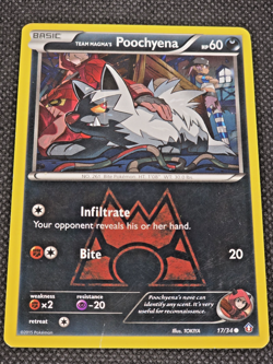 Team Magma's Poochyena Common DCR Double Crisis 17/34 Pokemon Card LP -- L28 - Image 2