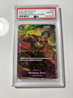 PSA 10 Roronoa Zoro Pre Release Winner Event Promo One Piece Card English #045 - Image 1