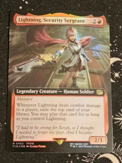 Lightning, Security Sergeant 0462, Final Fantasy, Extended Art FOIL, FIN MTG TCG - Image 1
