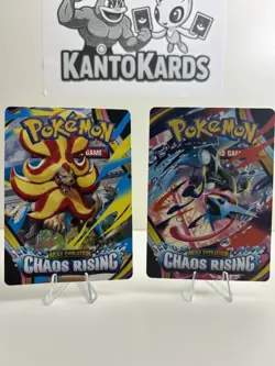 Pokemon TCG Chaos Rising Trainer Tips Art Cards ( Mega Pyroar , Mega Greninja ) - Image 1