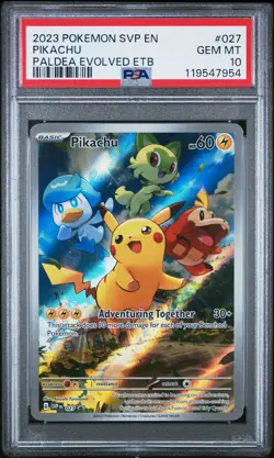 PSA 10 GEM MT Pikachu 2023 Pokemon Paldea Evolved Black Star Promo SVP en #027 - Image 1
