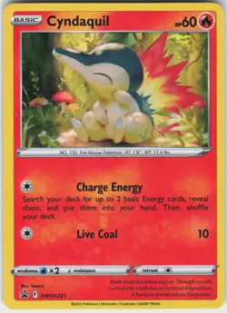 Cyndaquil (Cosmos Holo) SWSH221 Holo Promo Sword & Shield Promo Pokemon Holo NM - Image 2