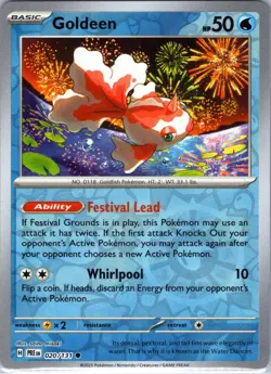 Goldeen 020/131 Common Prismatic Evolutions Pokemon Reverse Holo Near Mint - Image 1