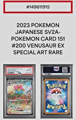 2023 VENUSAUR EX Pokemon TCG JP sV2a Special Art Rare PSA 10 GEM MINT - Image 4