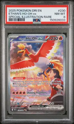 Pokemon TCG Ethan's Ho-Oh ex 230/182 Destined Rivals Special Illustration PSA 8 - Image 1