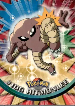 Hitmonlee #106 2000 Topps Pokemon Series 2 Blue Logo - Image 1