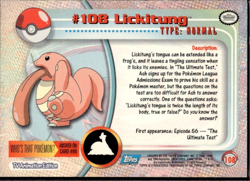 Lickitung #108 2000 Topps Pokemon Series 2 Blue Logo - Image 2