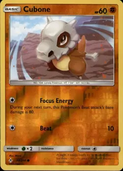 Cubone 90/214 Common Unbroken Bonds Pokemon Reverse Holo Near Mint - Image 1