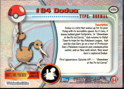 Doduo #84 2000 Topps Pokemon Series 2 Blue Logo - Image 2