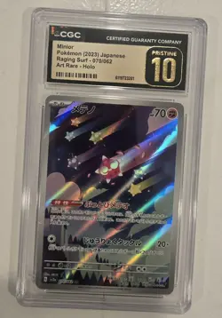 💎CGC Pristine 10 Pokemon TCG Minior 070/062 Raging Surf AR Holo JP 2023 - Image 1