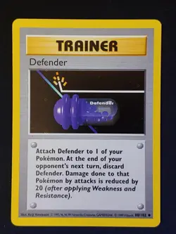 Defender 80/102 Uncommon Base Set Shadowless Pokemon Lightly Played - Image 1