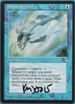 Mystic Remora Ice Age PLD Blue Common SIGNED MAGIC CARD (ID# 521408) ABUGames - Image 1