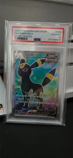 PSA 10 Gem Mint Korean Umbreon V Full Art 084/069 SR Eevee Heroes s6a Pokemon - Image 1