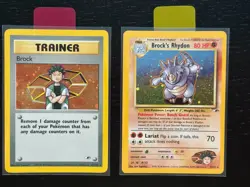 Vintage Pokemon TCG Lot - Holo Brock & Rhydon, Gym Heroes - Image 1