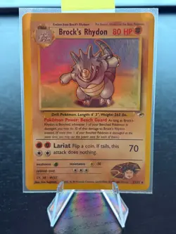 Vintage Pokemon TCG Lot - Holo Brock & Rhydon, Gym Heroes - Image 4