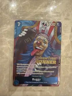 One Piece Buggy P-084 Release Event Winner Stamped Promo Card Sealed - Image 1