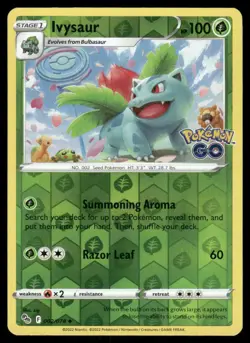 Pokemon Cards Ivysaur 002/078 Reverse Holo Pokemon GO Uncommon NM - Image 1