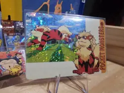 Pokemon Vintage Vending Prism Sticker 1999 Nintendo Arcanine #17 Charizard back - Image 1