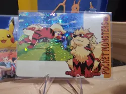 Pokemon Vintage Vending Prism Sticker 1999 Nintendo Arcanine #17 Charizard back - Image 2