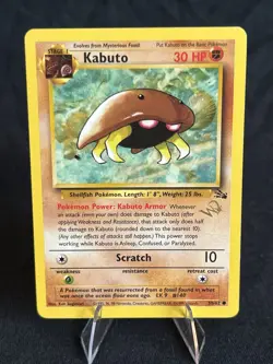 Kabuto W Stamp Stamped WOTC Promo, Fossil, 50/62, LP+ Pokemon Card - Image 1
