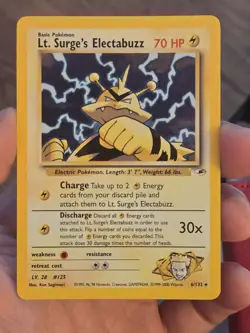 Pokemon TCG Lt. Surge's Electabuzz Holo Rare Card 6/132 Gym Heroes - Image 1