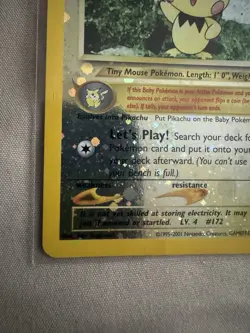 Pichu - 35 - Pokemon Wizards Black Star Promo Card Reverse Holo LP - Image 3