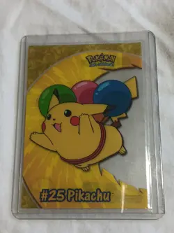 2000 Topps Pokemon TV Animation Edition #25 Pikachu Balloons #PC1 Clear Card - Image 1
