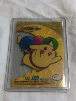 2000 Topps Pokemon TV Animation Edition #25 Pikachu Balloons #PC1 Clear Card - Image 2