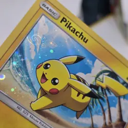 2017 Pokemon SM Black Star Promo #SM81 Pikachu Holo Card With SWIRL - Image 3