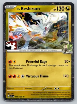 N's Reshiram - Holo Rare Prize Pack Series Cards 116/159 NM C2 - Image 1