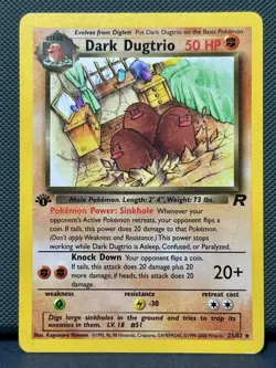 Dark Dugtrio 23/82 Team Rocket Rare Non-Holo Vintage Pokemon Card 2000 LP/NM - Image 1