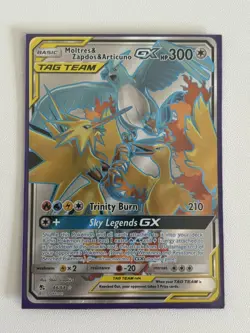 Pokemon TCG Moltres & Zapdos & Articuno Card Full Art GX 66/68 Hidden Fates NM - Image 2