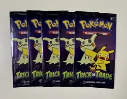 5x Factory Sealed Pokemon Trick Or Trade 3 Card Booster Pack Halloween 2023 - Image 1