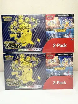LOT OF 2 Pokemon Surging Sparks ETB Booster Bundle Costco 2 pack Factory Sealed - Image 1