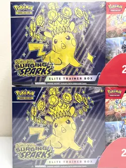 LOT OF 2 Pokemon Surging Sparks ETB Booster Bundle Costco 2 pack Factory Sealed - Image 3