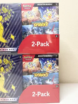LOT OF 2 Pokemon Surging Sparks ETB Booster Bundle Costco 2 pack Factory Sealed - Image 4