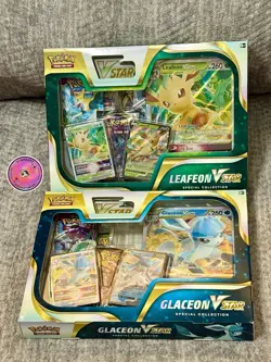 Pokemon TCG Leafeon, Glaceon VSTAR Special Collection Box Art SET Factory Sealed - Image 1
