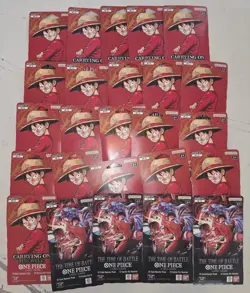 One Piece OP-13 Sleeved Booster Pack Lot x21 + OP-16 Sleeved Pack x4 Sealed - Image 1