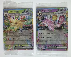 Pokemon TCG Prismatic Evolutions, Stamped Promo - Leafeon EX, Espeon EX - Sealed - Image 1